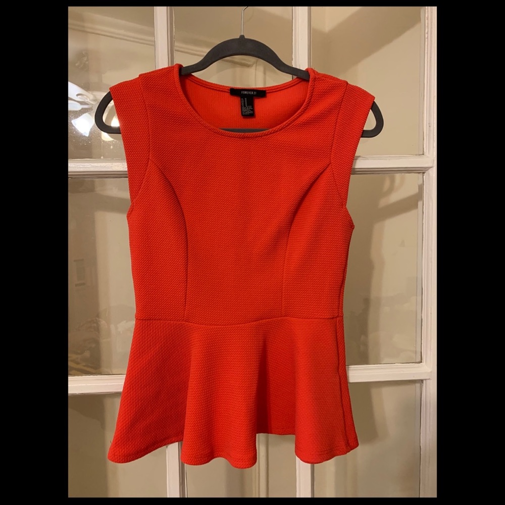 Forever 21 Red Peplum Blouse